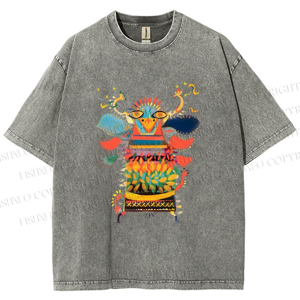 Unisex Dia de los Muertos Printed Washed Tee