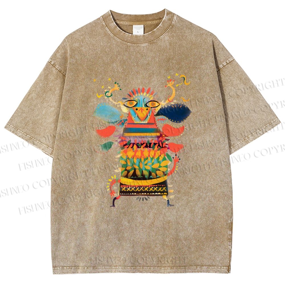 Unisex Dia de los Muertos Printed Washed Tee