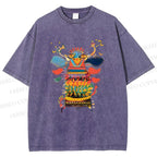 Unisex Dia de los Muertos Printed Washed Tee