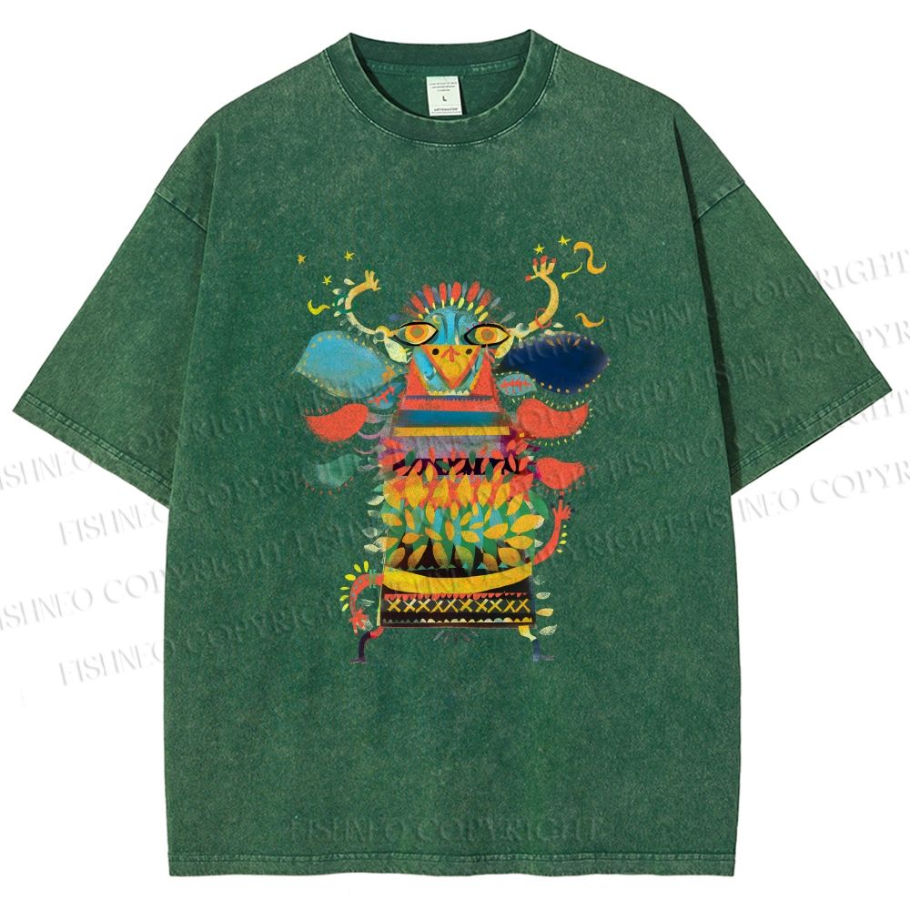 Unisex Dia de los Muertos Printed Washed Tee