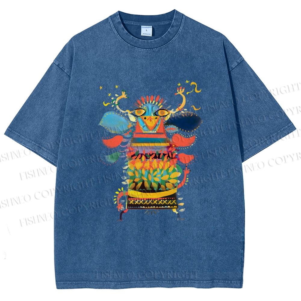 Unisex Dia de los Muertos Printed Washed Tee