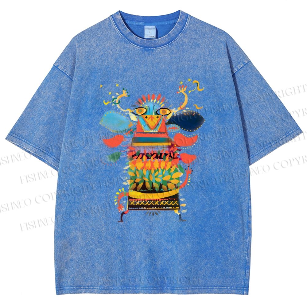 Unisex Dia de los Muertos Printed Washed Tee