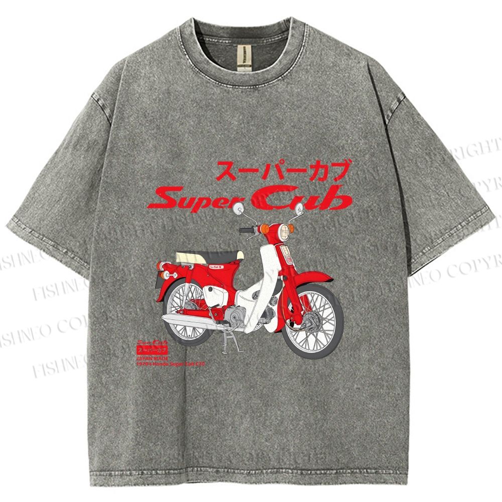 Unisex Honda Super Cub C70 Printed Washed Tee