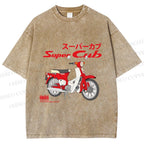 Unisex Honda Super Cub C70 Printed Washed Tee