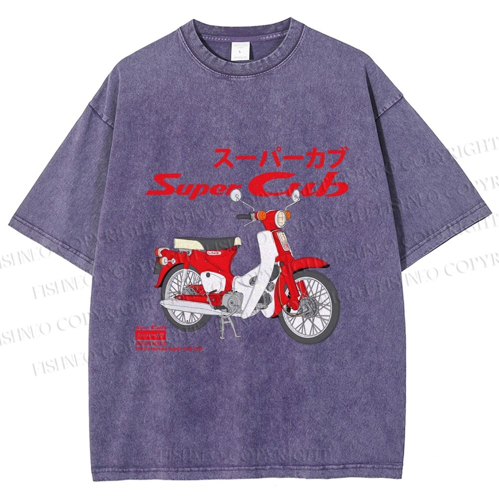 Unisex Honda Super Cub C70 Printed Washed Tee