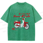 Unisex Honda Super Cub C70 Printed Washed Tee