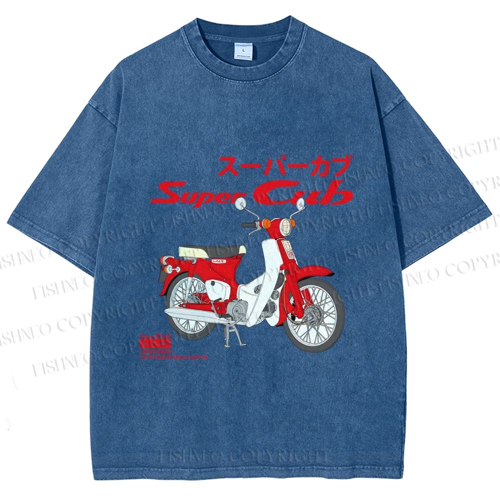 Unisex Honda Super Cub C70 Printed Washed Tee