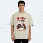 Unisex Honda Monkey Printed Washed Tee