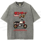 Unisex Honda Monkey Printed Washed Tee
