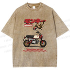 Unisex Honda Monkey Printed Washed Tee