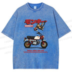 Unisex Honda Monkey Printed Washed Tee