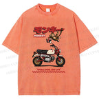 Unisex Honda Monkey Printed Washed Tee