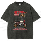 Unisex Honda Monkey Printed Washed Tee