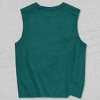 Unisex Yellow Octopus in Green Printed Tank Top