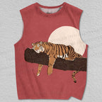 Unisex Sleepy Tiger Beyond the Sun Printed Tank Top