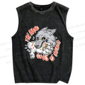 Unisex The Hand Give Wolf Nothing Printed Washed Tank Top