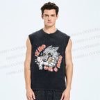 Unisex The Hand Give Wolf Nothing Printed Washed Tank Top