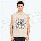 Unisex The Hand Give Wolf Nothing Printed Washed Tank Top