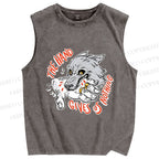 Unisex The Hand Give Wolf Nothing Printed Washed Tank Top