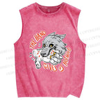 Unisex The Hand Give Wolf Nothing Printed Washed Tank Top