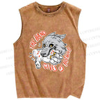Unisex The Hand Give Wolf Nothing Printed Washed Tank Top