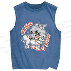 Unisex The Hand Give Wolf Nothing Printed Washed Tank Top
