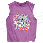 Unisex The Hand Give Wolf Nothing Printed Washed Tank Top