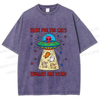 Unisex Here For the Cats Humans are Weird Printed Washed Tee