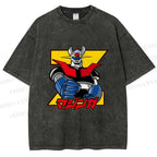 Unisex Mazinger Grendizer Printed Washed Tee