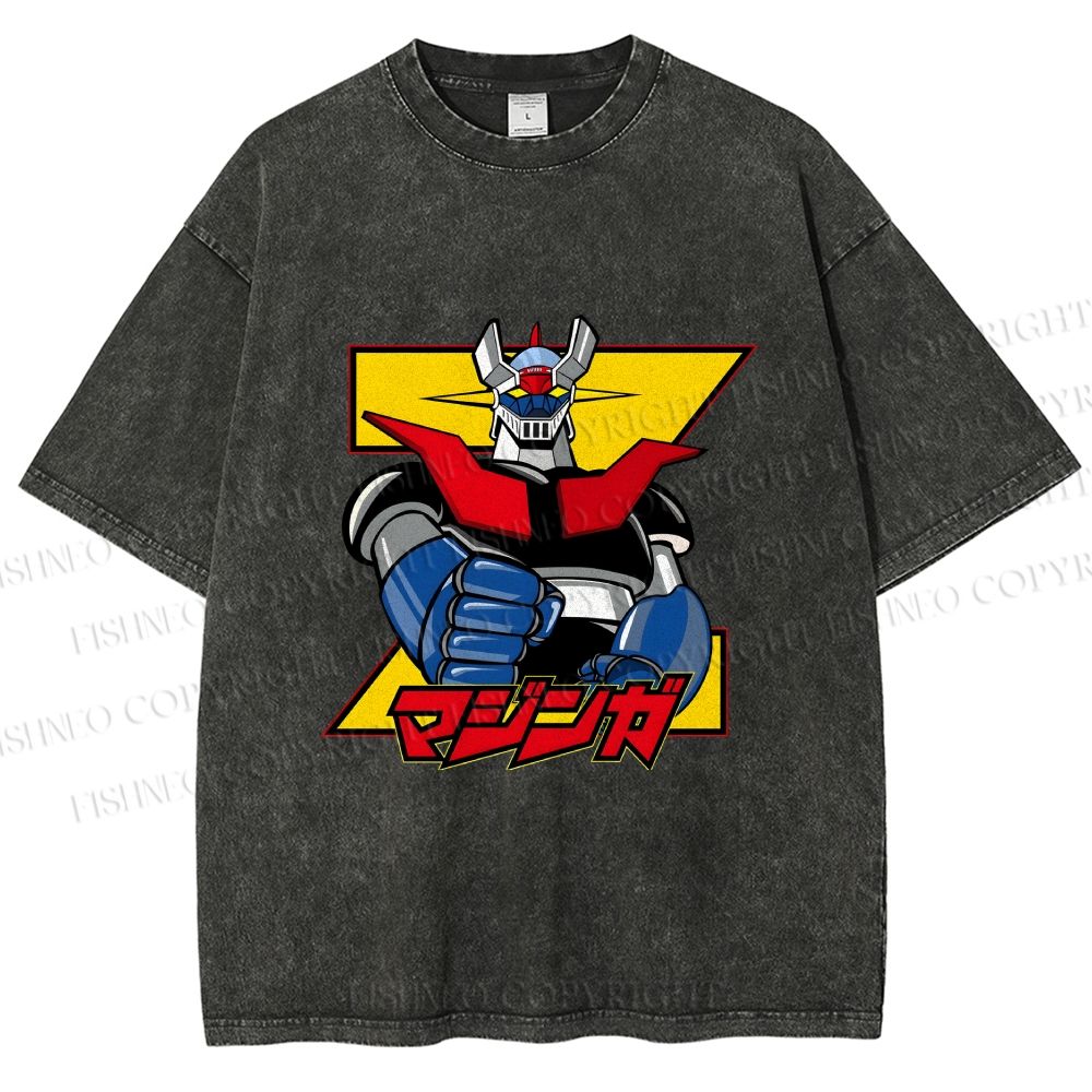 Unisex Mazinger Grendizer Printed Washed Tee