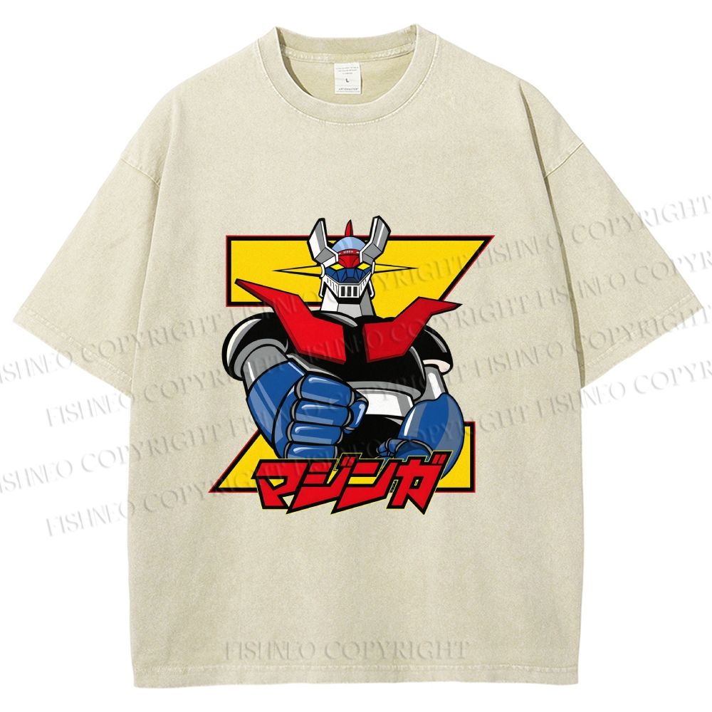 Unisex Mazinger Grendizer Printed Washed Tee