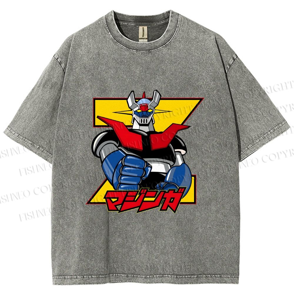 Unisex Mazinger Grendizer Printed Washed Tee