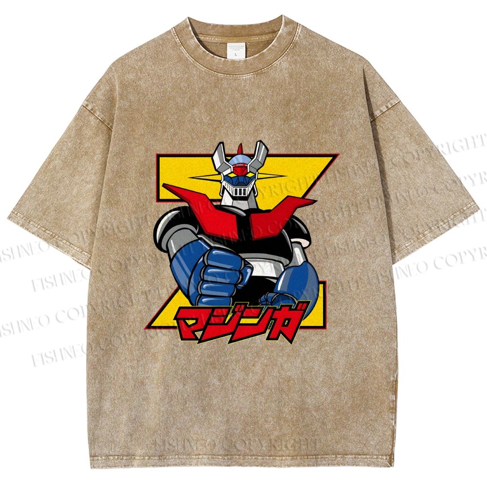 Unisex Mazinger Grendizer Printed Washed Tee
