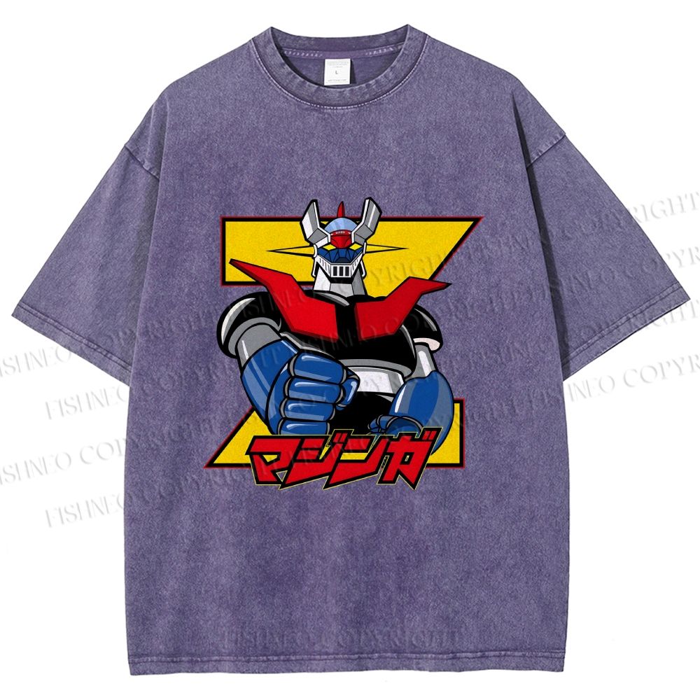 Unisex Mazinger Grendizer Printed Washed Tee