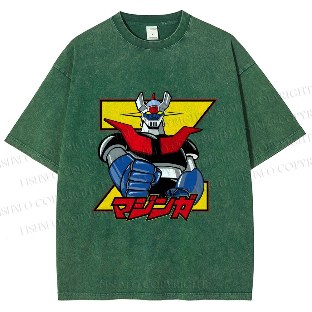 Unisex Mazinger Grendizer Printed Washed Tee