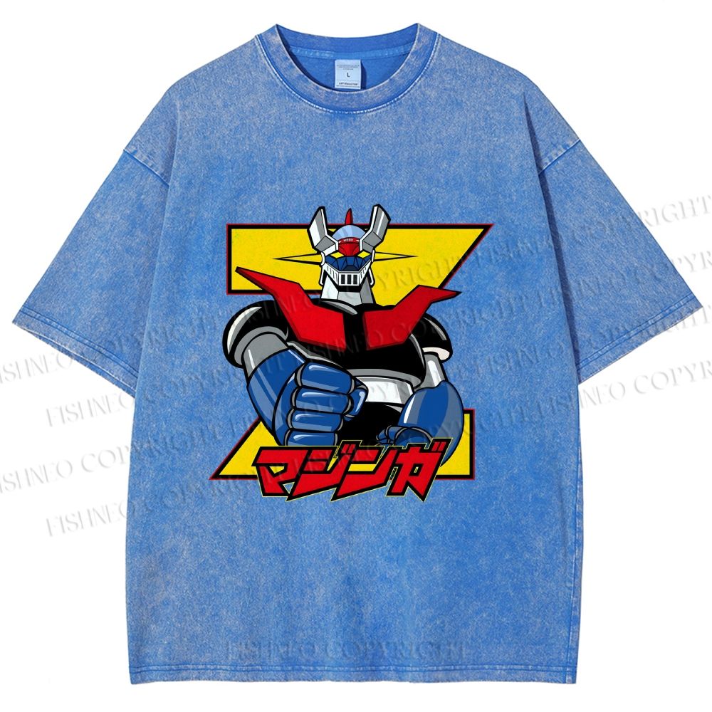 Unisex Mazinger Grendizer Printed Washed Tee