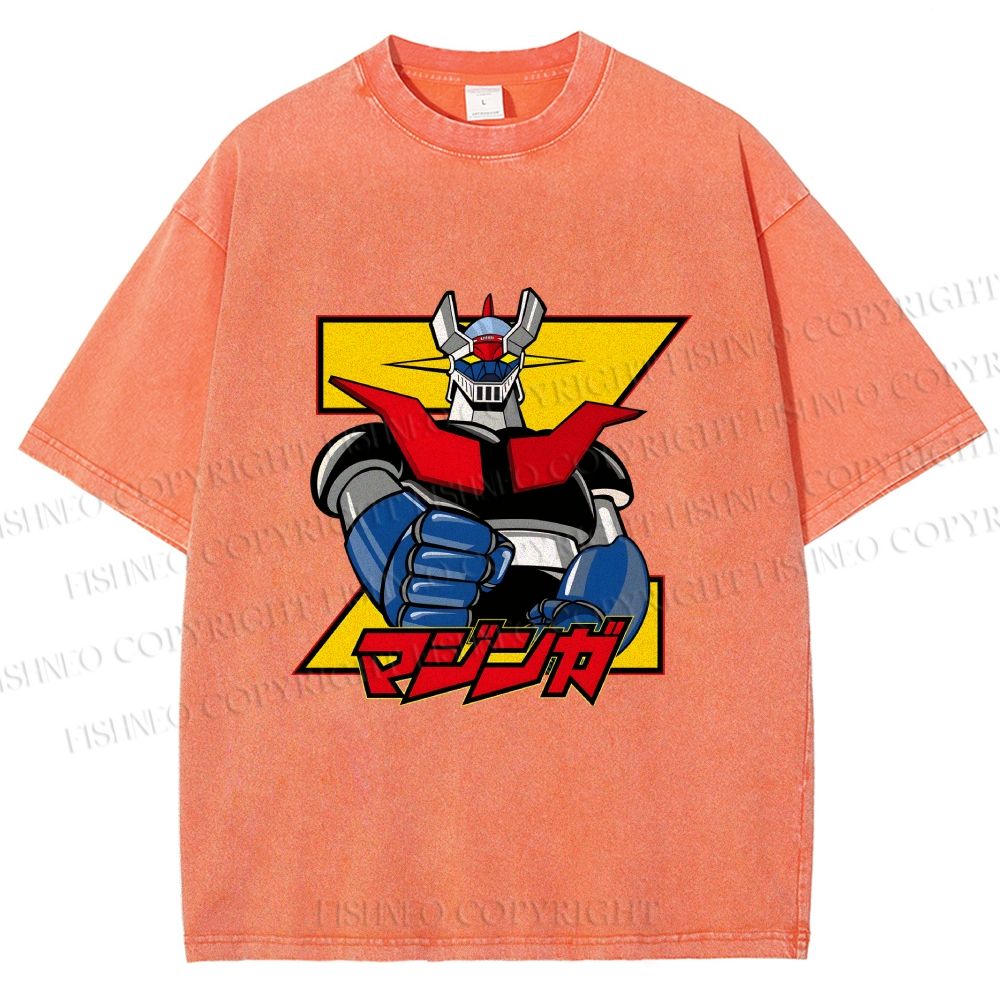 Unisex Mazinger Grendizer Printed Washed Tee