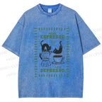 Unisex More Espresso Less Depresso Printed Washed Tee