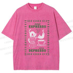 Unisex More Espresso Less Depresso Printed Washed Tee