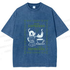 Unisex More Espresso Less Depresso Printed Washed Tee