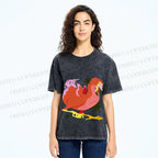 Unisex Folk Dodo Printed Washed Tee