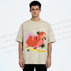 Unisex Folk Dodo Printed Washed Tee