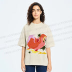 Unisex Folk Dodo Printed Washed Tee