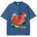 Unisex Folk Dodo Printed Washed Tee