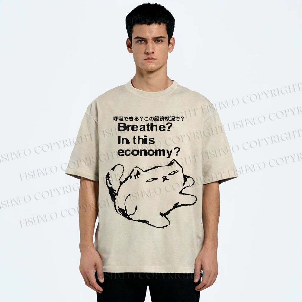 Cat Can't Breathe Vintage Washed T-shirt