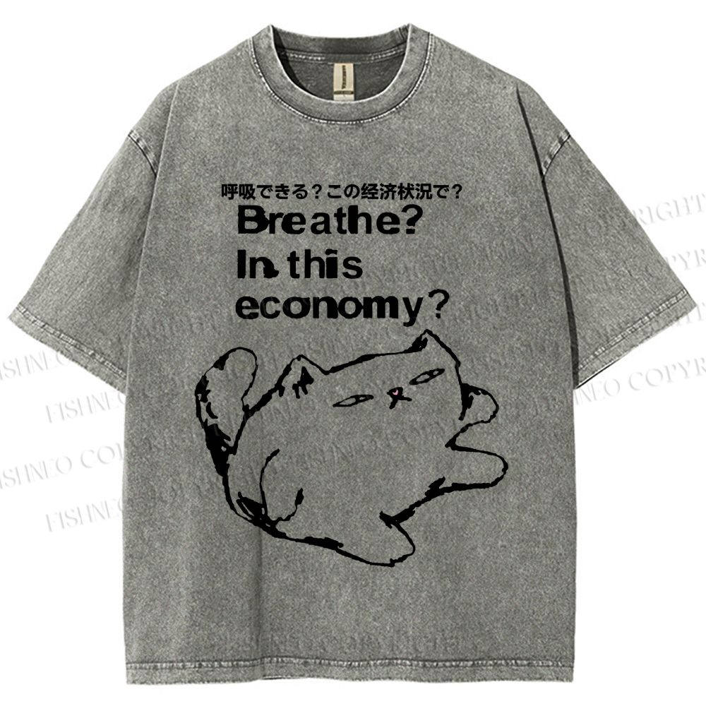 Cat Can't Breathe Vintage Washed T-shirt