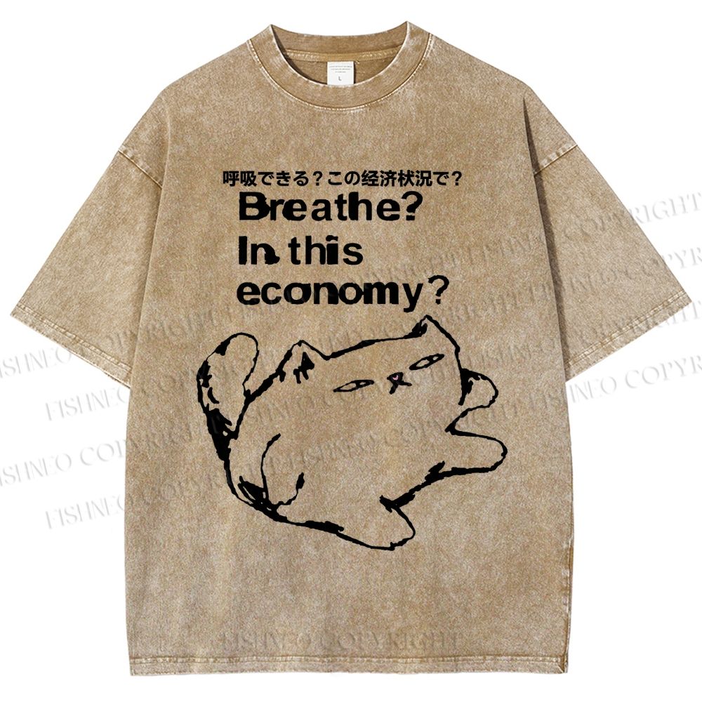 Cat Can't Breathe Vintage Washed T-shirt