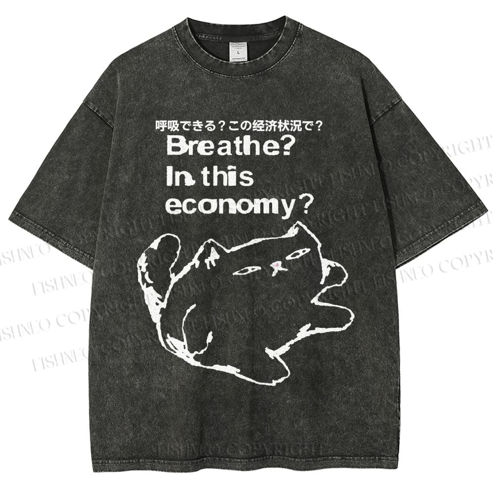 Cat Can't Breathe Vintage Washed T-shirt