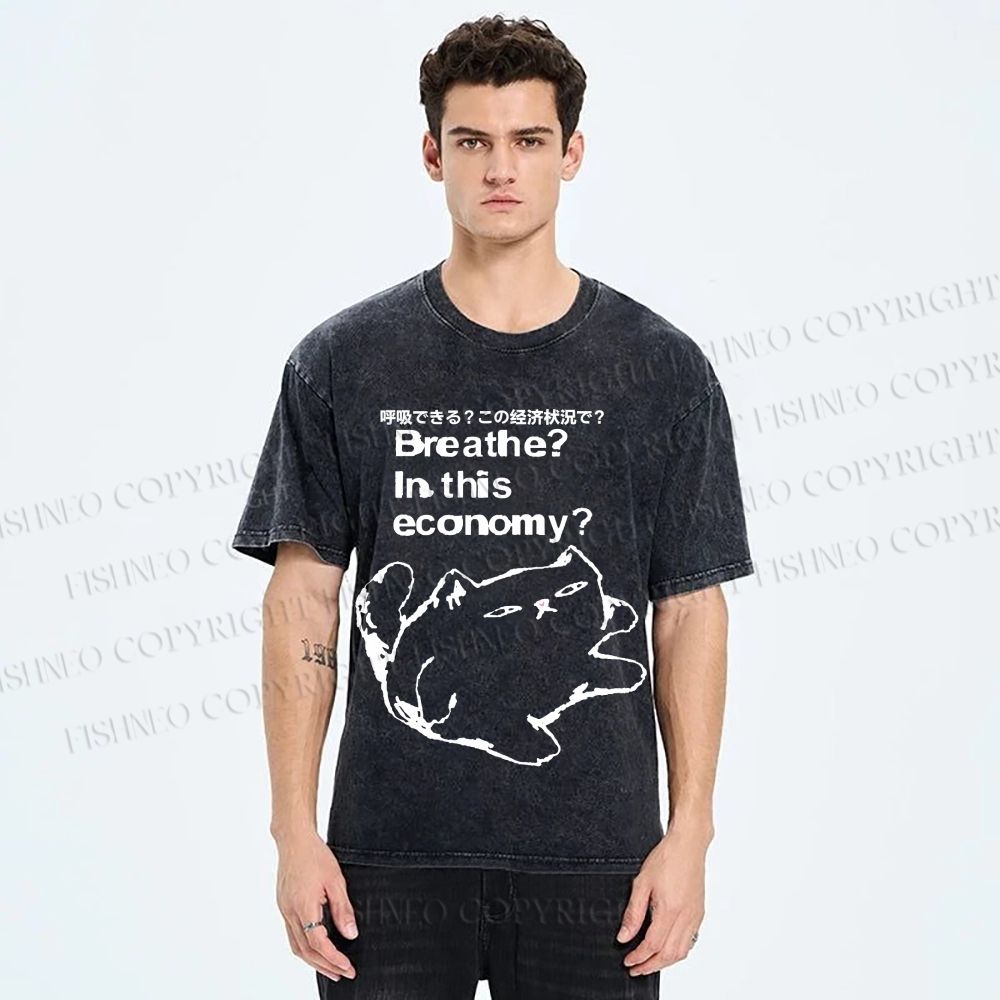 Cat Can't Breathe Vintage Washed T-shirt