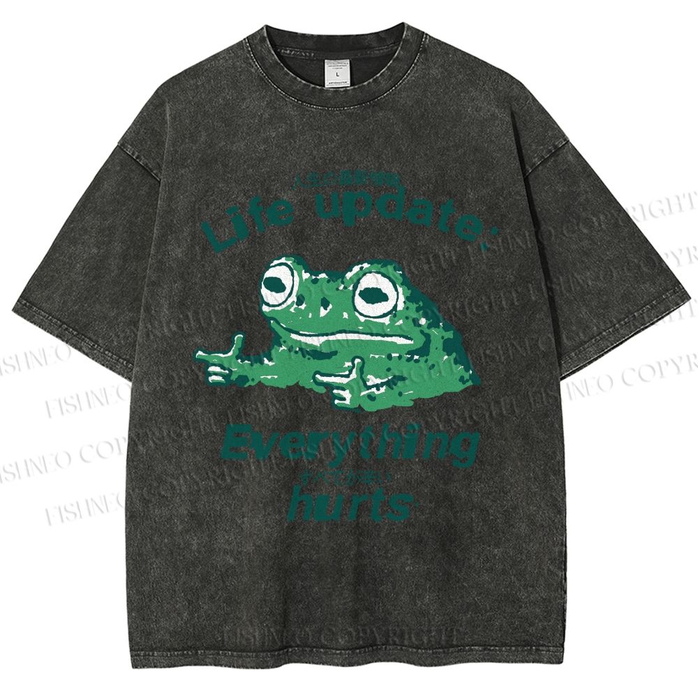 Life Update Harts Frog Vintage Washed T-shirt